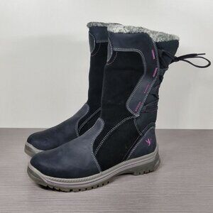 Santana Mayer 2 Waterproof Boots, Black Suede & Leather, Womens Size 8 M / 39